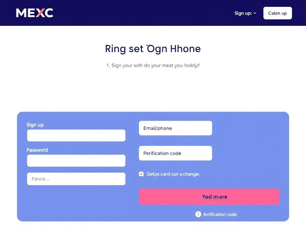 MEXC registration page showing sign-up form