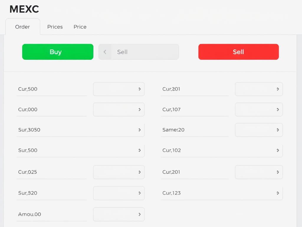 MEXC spot trading order form showing buy and sell options