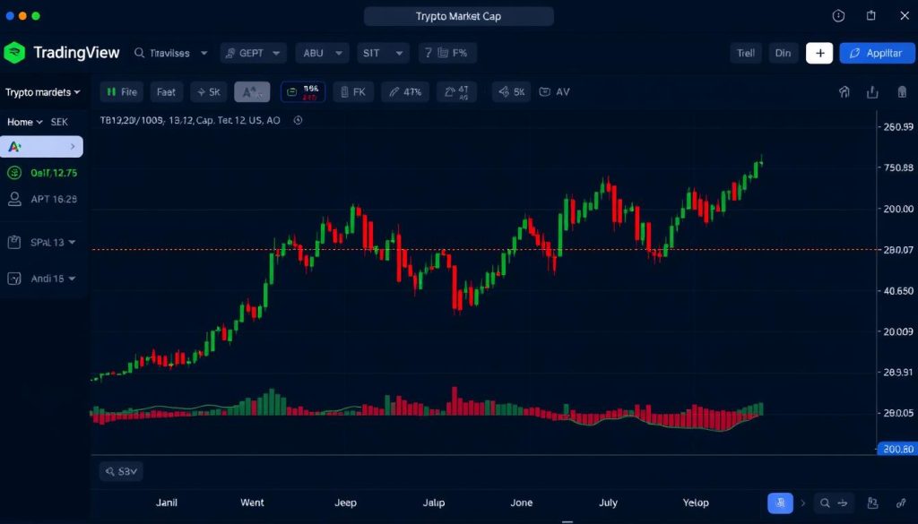 Screenshot of TradingView's crypto market index chart interface Screenshot of TradingView's crypto market index chart interface